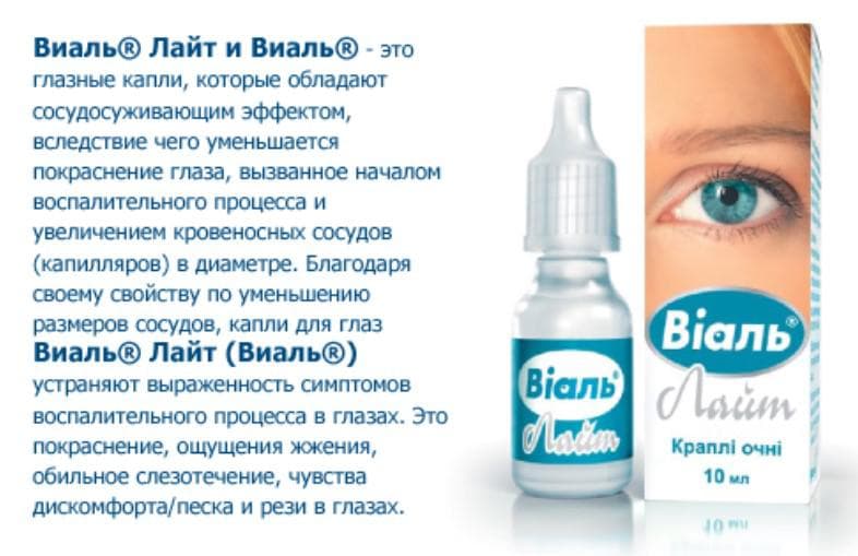 Показания к применению глазных капель Виаль